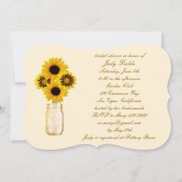 Fleurs Jaunes Mason Jar Invitation à la douche nup