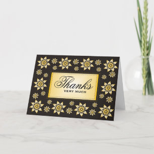 Fleurs Jaunes Sur Cartes De Remerciements Élégante