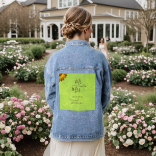 Fleurs jaunes sur Mariage vert Abstrait