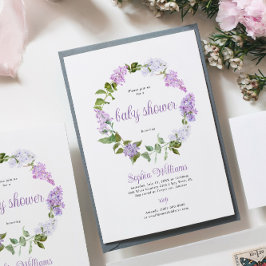 Fleurs Lilac Rustiques Invitation Baby shower