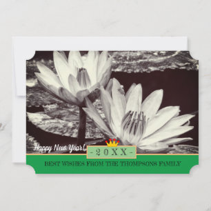 Fleurs Lotus et Bonne année ! Carte /Asie