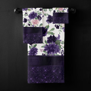 Fleurs luxuriantes Chimmer floral pourpre et ros