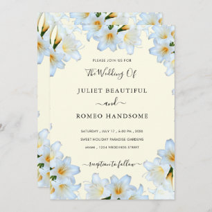 Fleurs Lys Blanches Faire-part de mariage encadrée