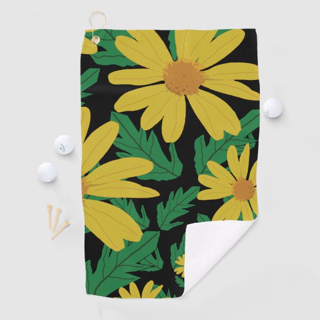Fleurs marguerites jaunes avec serviette de golf f (En situation)