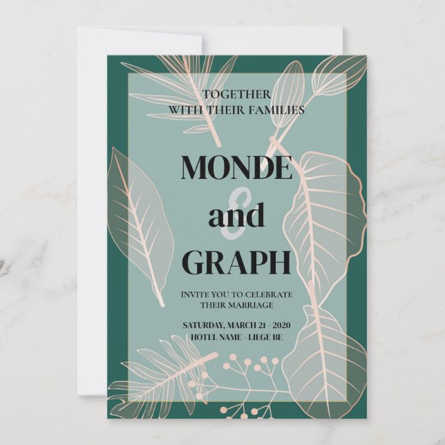 Fleurs Mariage Invitations Art (Devant)