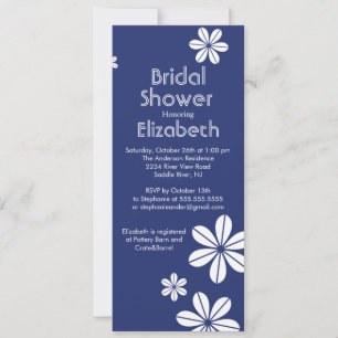 Fleurs Modes Douche nuptiale Invitation Marine Ble