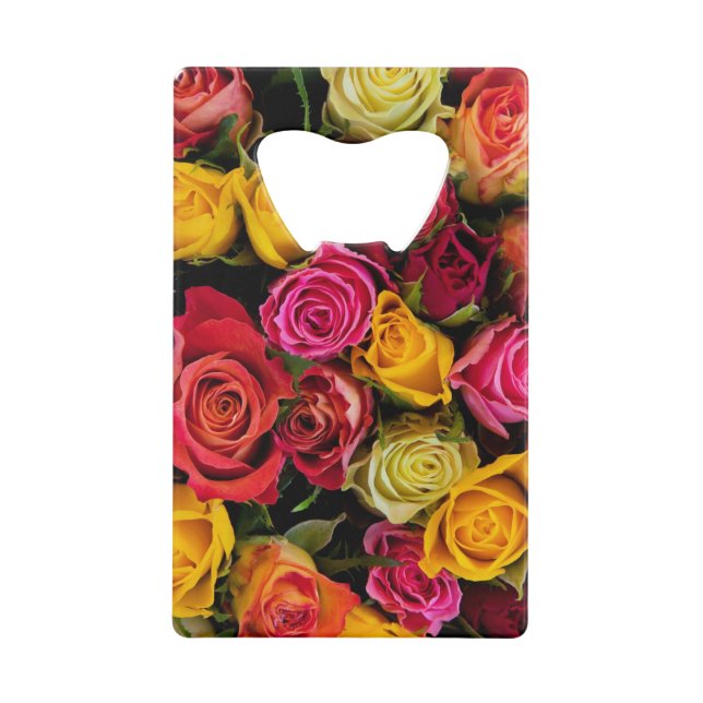 Fleurs multicolores Ouverture de bouteille de cart (Devant)