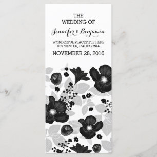 Fleurs noires vintages programmes de mariage
