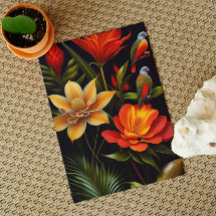 Fleurs & Oiseaux Tropicaux | Carte de Vœux Moderne