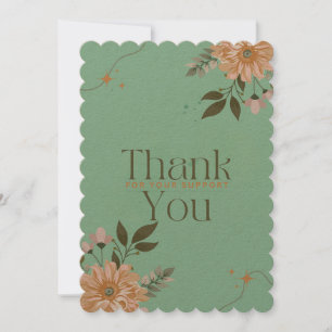 fleurs orange, cartes de remerciements