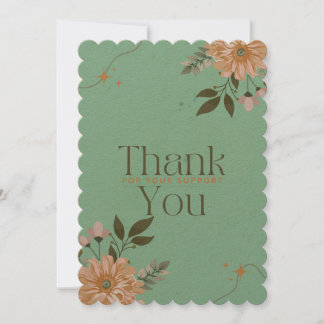 fleurs orange, cartes de remerciements