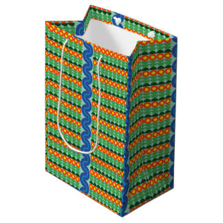 Fleurs orange - Sac Cadeau Moyen