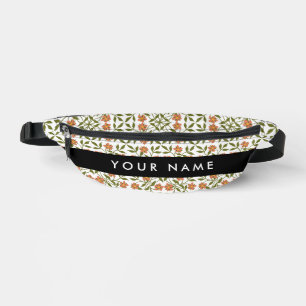Fleurs oranges, motif floral, Boho, Votre Nom