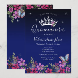 Fleurs Papillon Quinceanera Budget Invitation
