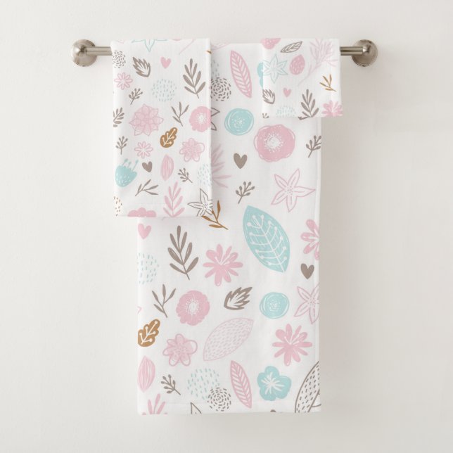 Fleurs Pastel et Motif de Foliage (En situation)