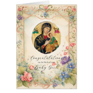 Fleurs Pastel Orthodoxes Félicitations Nouveau béb