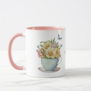 Fleurs personnalisées dans une tasse à café et thé