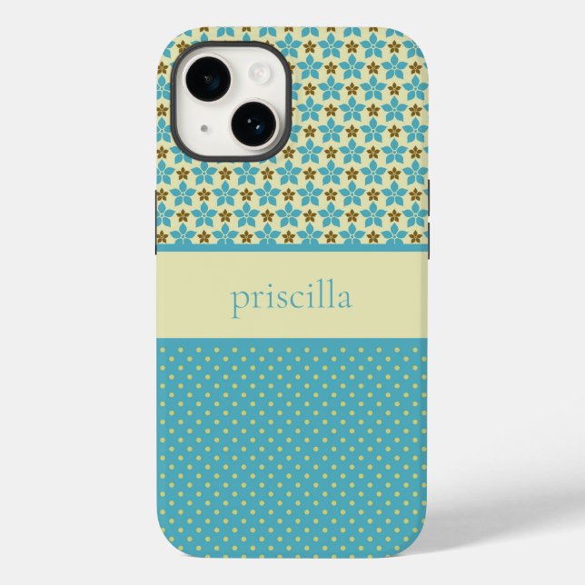 Fleurs personnalisées et étui téléphonique Pois (Verso)