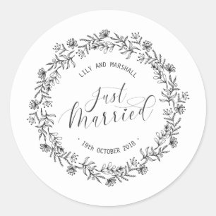 Fleurs personnalisées pour mariage   Autocollant