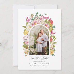 Fleurs Photo Faire-Part de Date de Mariage