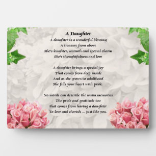 Fleurs - Plaque poème fille