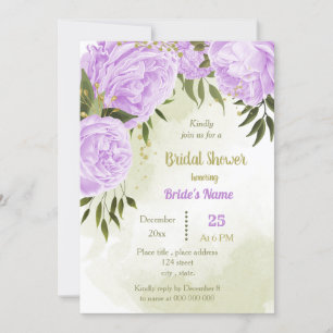 fleurs pourpres verdure nuptiale invitation douche