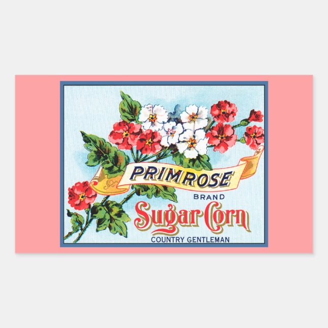 Fleurs Primrose Vintage Crate Étiquette Art (Devant)