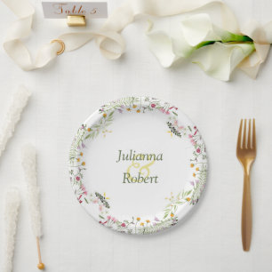 Fleurs printanières assiettes en carton