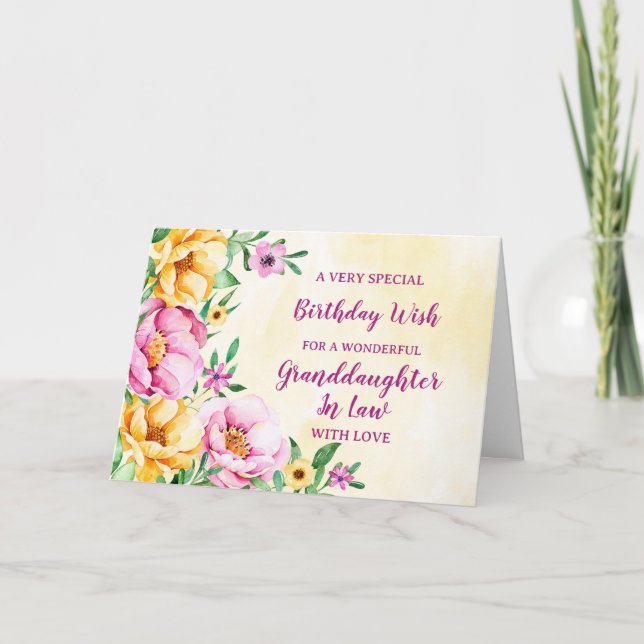 Fleurs Printemps Grandgirl In Law Carte Anniversai (Devant)