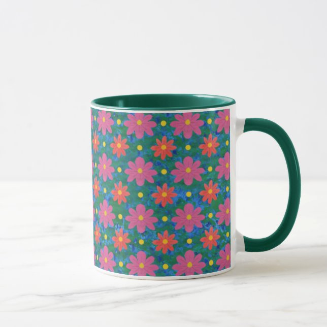Fleurs Rangoli Chic, Mug Pois de café Ringer (Droite)