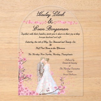 Fleurs romantiques Faire-part de mariage d'arc acr