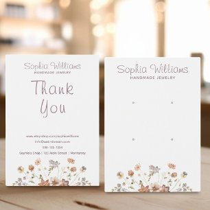 Fleurs romantiques rustiques double clous carte d'