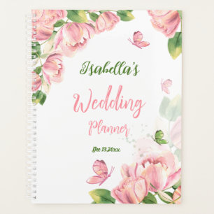 fleurs rose chaud feuilles vertes papillons mariag