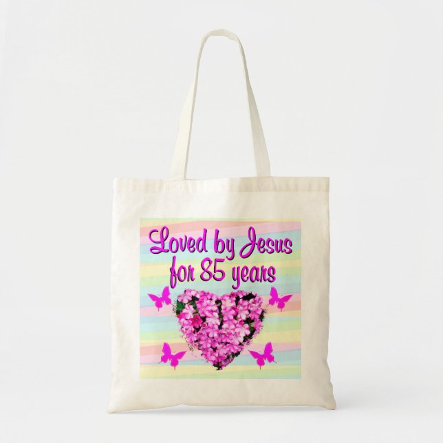FLEURS ROSES AIMÉES PAR JÉSUS 85E SAC FOURRE-TOUT  (Devant)