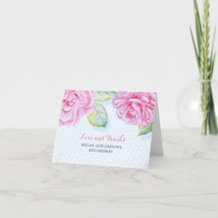 fleurs roses aquarelle vintage élégante merci