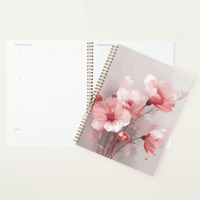 Fleurs roses, blanches et grises (Devant avec enveloppe)