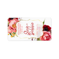 Fleurs roses blanches Mariage Favoriser Étiquette 