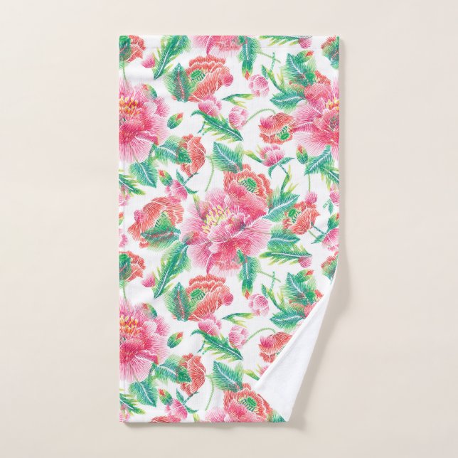 Fleurs roses brillantes Fille Motif (Serviette à main)