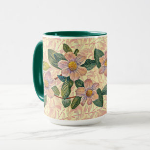 Fleurs Roses de style vintage Illustré Art Mug Cup