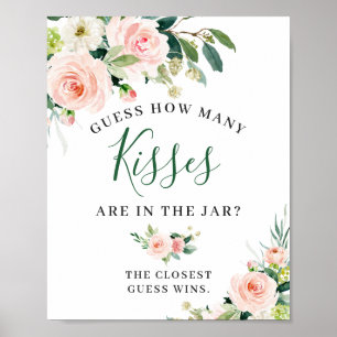 Fleurs Roses Élégantes Affiche de Signe Floral