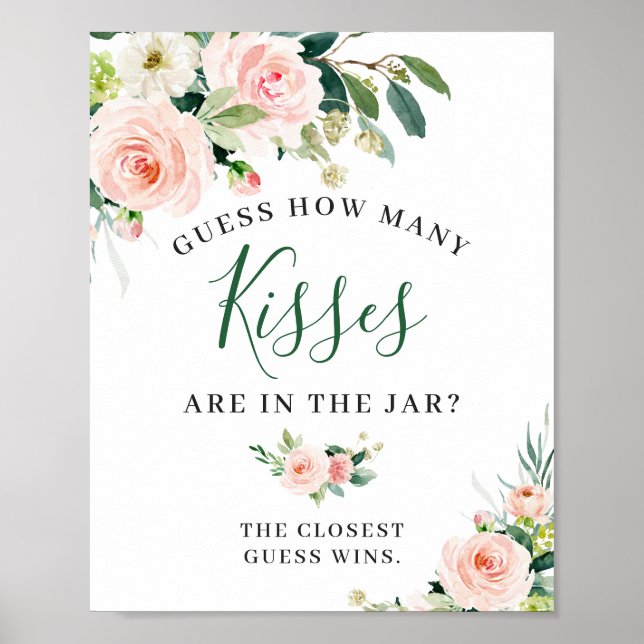 Fleurs roses élégantes en fleurs Poster de signe f (Devant)