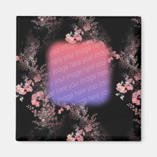 Fleurs roses Élégantes Votre Aimant Photo