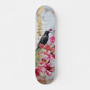 Fleurs roses en détresse Raven & Roses Skateboard