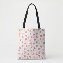 Fleurs roses et bleues à sac