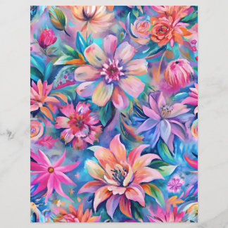 Fleurs roses et violettes motif papier de scrapboo