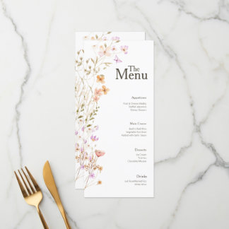Fleurs roses Mariage Menu Événement Décor Table