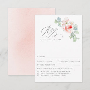 Fleurs roses mignonnes Mariage élégant RSVP