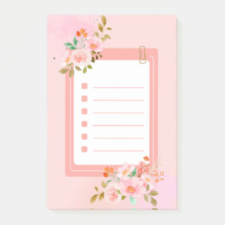 Fleurs roses Post-it Notes