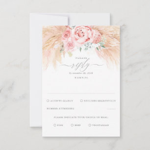 Fleurs Roses Vides Mariage Exotique RSVP