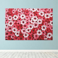Fleurs rouges, blanches et roses – Art mural à l'i